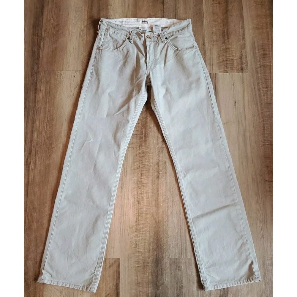 Levis Tab Twills Slim Straight Denim Pants Men's 31x32 Beige‎ 100% Cotton Jeans - Picture 2 of 7